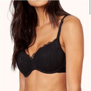 Lively Wireless‎ Push-Up Convertible Bra Black Lace 34C